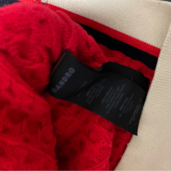 SANDRO Red Cropped Cardigan Size 0 (XS) - Picture 10 of 11